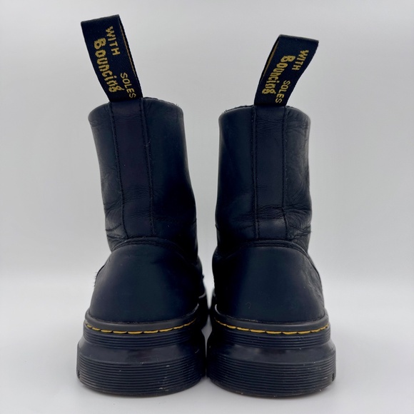 Dr. Martens Combs Black Wyoming Leather Combat Boots - Size 9 Women's/8 Men's - Picture 8 of 14